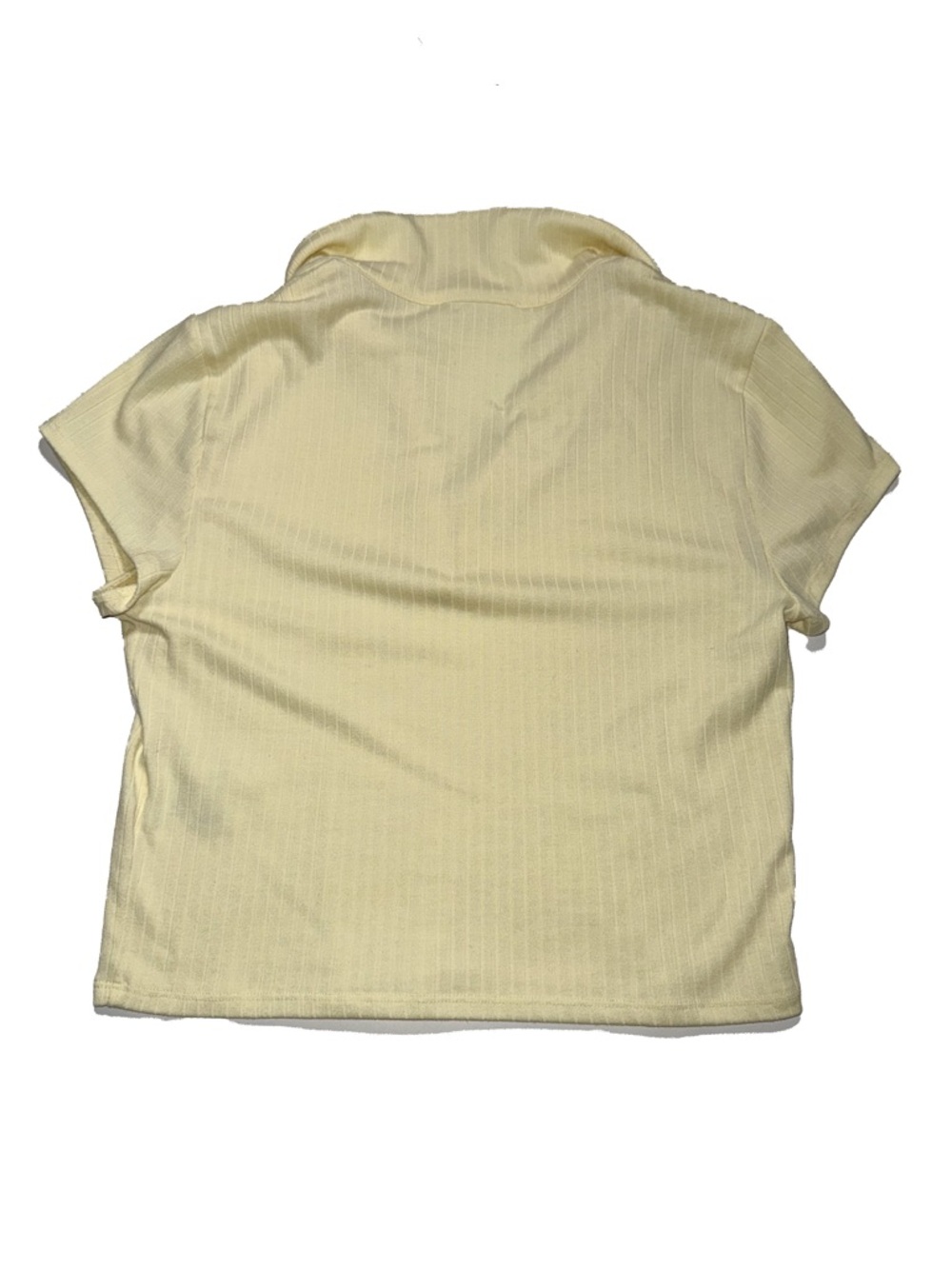Elodie Cropped Butter Yellow Polo Shirt - Picture 2 of 2
